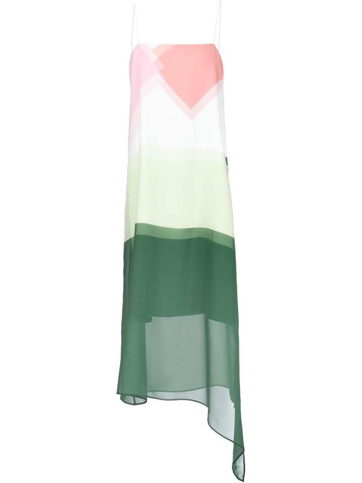 Tibi Asymmetric Printed Dress