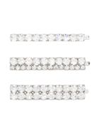Alessandra Rich Set Of Three Crystal-embellished Hair Pins - Silver