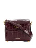 Alexander Mcqueen Embossed Crocodile Effect Shoulder Bag - Red