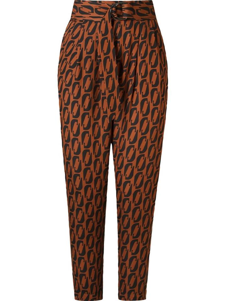 Andrea Marques Belted High Waist Trousers, Women's, Size: 36, Brown, Viscose