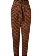 Andrea Marques Belted High Waist Trousers, Women's, Size: 36, Brown, Viscose