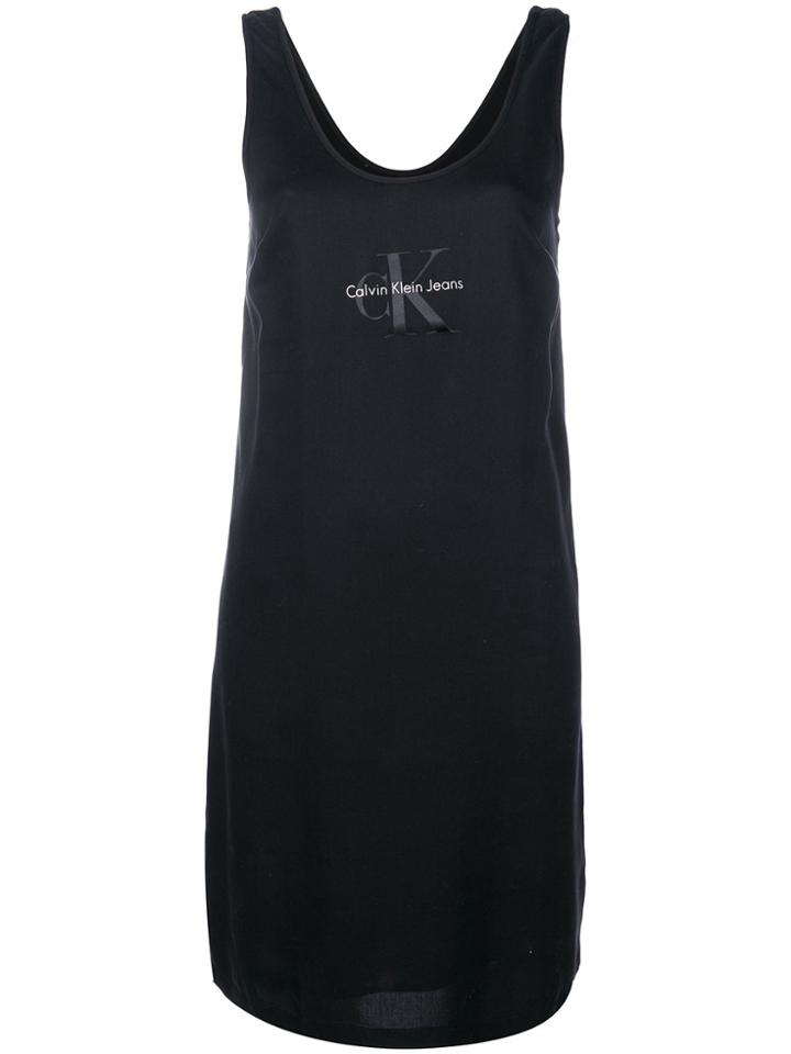 Calvin Klein Jeans Logo Print Tank Dress - Black