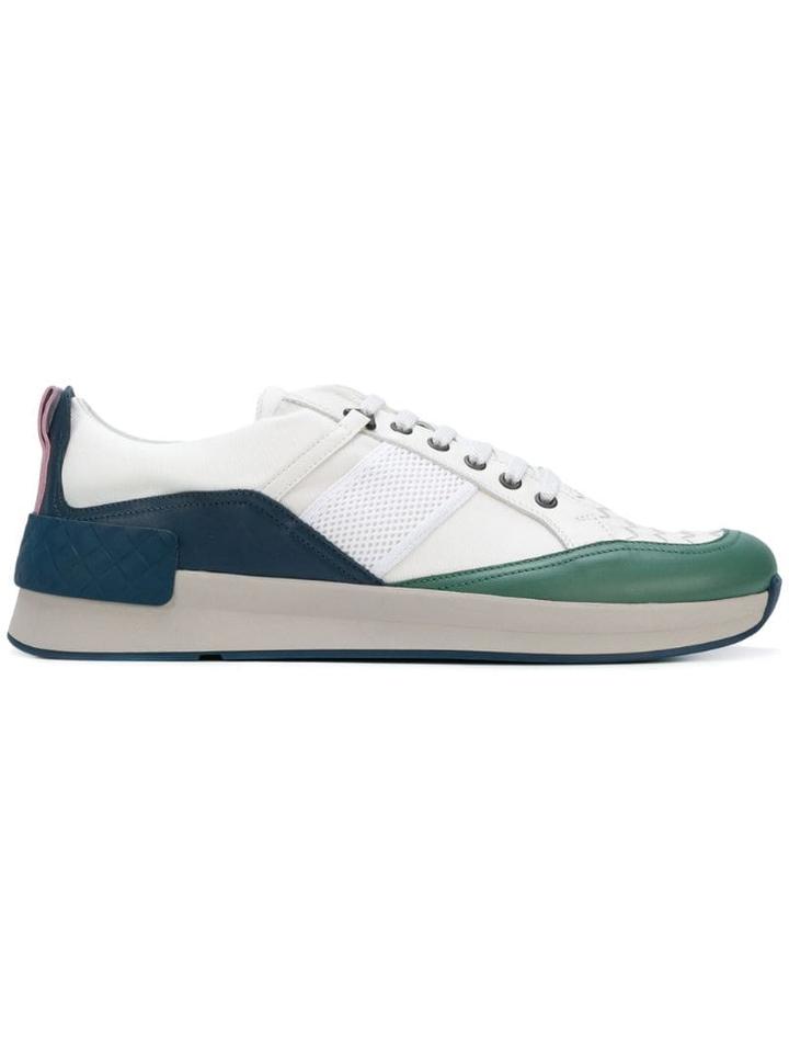 Bottega Veneta Multicolour Calf Bianco Fabric Bv Grand Sneaker - White