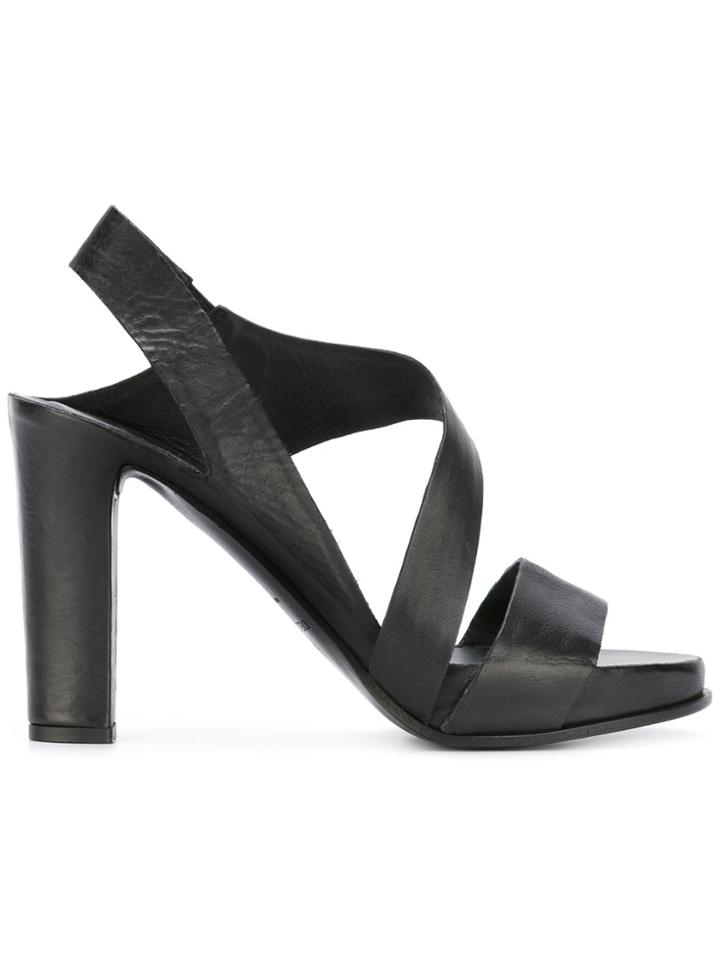 Del Carlo Front Platform Sandals - Black