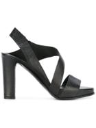 Del Carlo Front Platform Sandals - Black