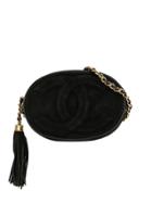 Chanel Pre-owned 1990 Cc Tassel Shoulder Bag - Black