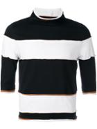 Telfar Striped Mock-neck Top, Men's, Size: Small, Black, Cotton