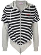 Charles Jeffrey Loverboy Striped Contrast Hoodie - Grey