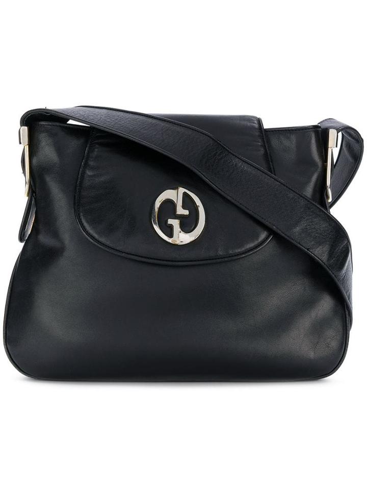 Gucci Pre-owned Logo Plaque Shoulder Bag - Black