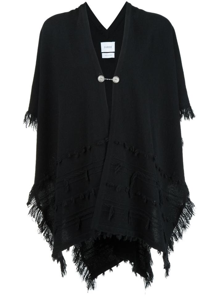 Barrie Cashmere Frayed Cardigan, Women's, Black, Cashmere