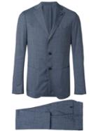 Lardini Two Piece Suit, Men's, Size: 52, Blue, Wool/polyester/viscose/cotton