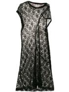 Comme Des Garçons Vintage Asymmetric Sheer Lace Dress - Black