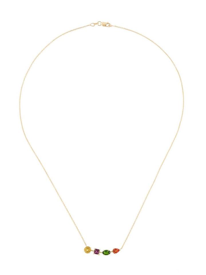 Ileana Makri Multi Sapphire Necklace, Women's, Metallic