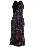 Roland Mouret Floral Print Dress, Women's, Size: 8, Black, Silk/viscose/acetate/spandex/elastane