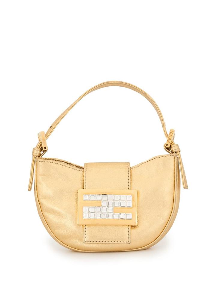 Fendi Vintage Stone Manma Bucket Mini Hand Bag - Gold