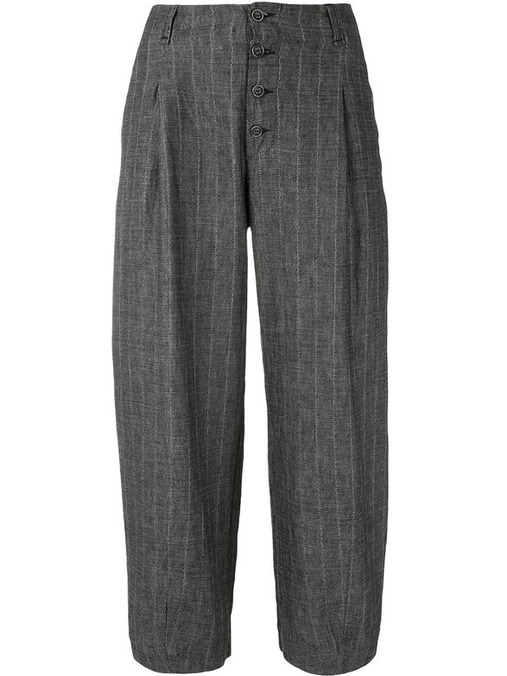 Transit - Pinstripe Cropped Trousers - Women - Cotton/linen/flax/viscose - 40, Grey, Cotton/linen/flax/viscose