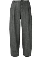 Transit - Pinstripe Cropped Trousers - Women - Cotton/linen/flax/viscose - 40, Grey, Cotton/linen/flax/viscose