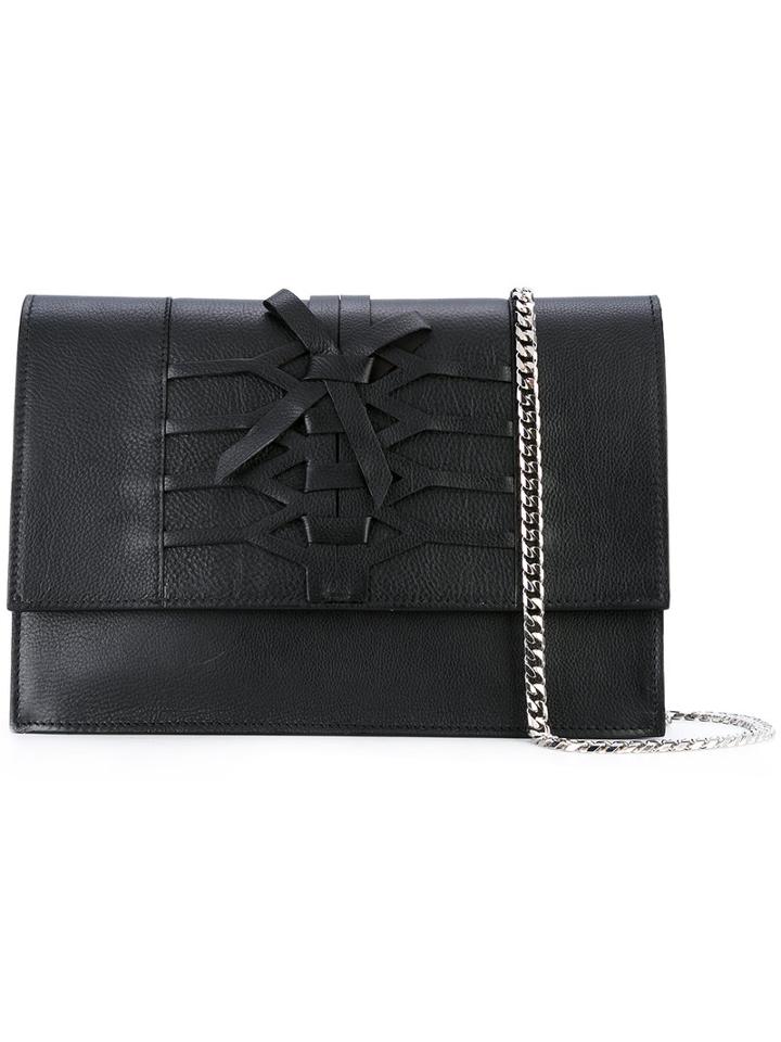 Casadei - Lattice Shoulder Bag - Women - Calf Leather/nappa Leather - One Size, Black, Calf Leather/nappa Leather