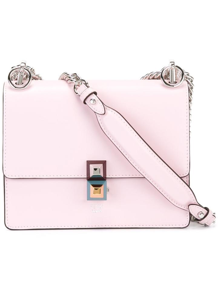 Fendi Kan I Shoulder Bag, Women's, Pink/purple, Leather