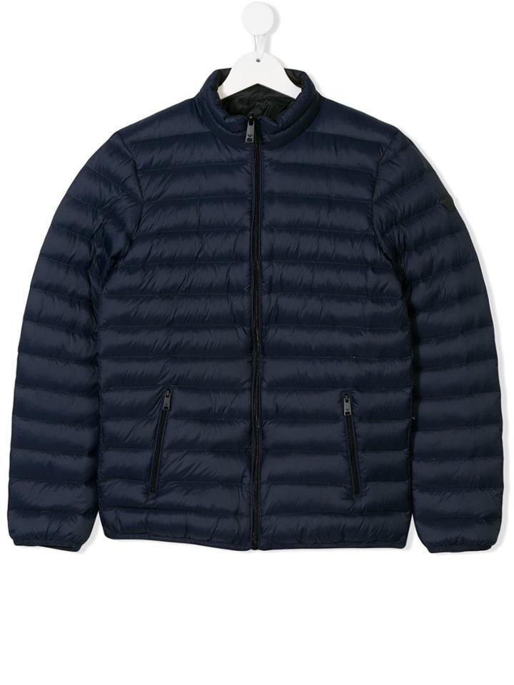 Emporio Armani Kids Teen Zipped Padded Jacket - Blue