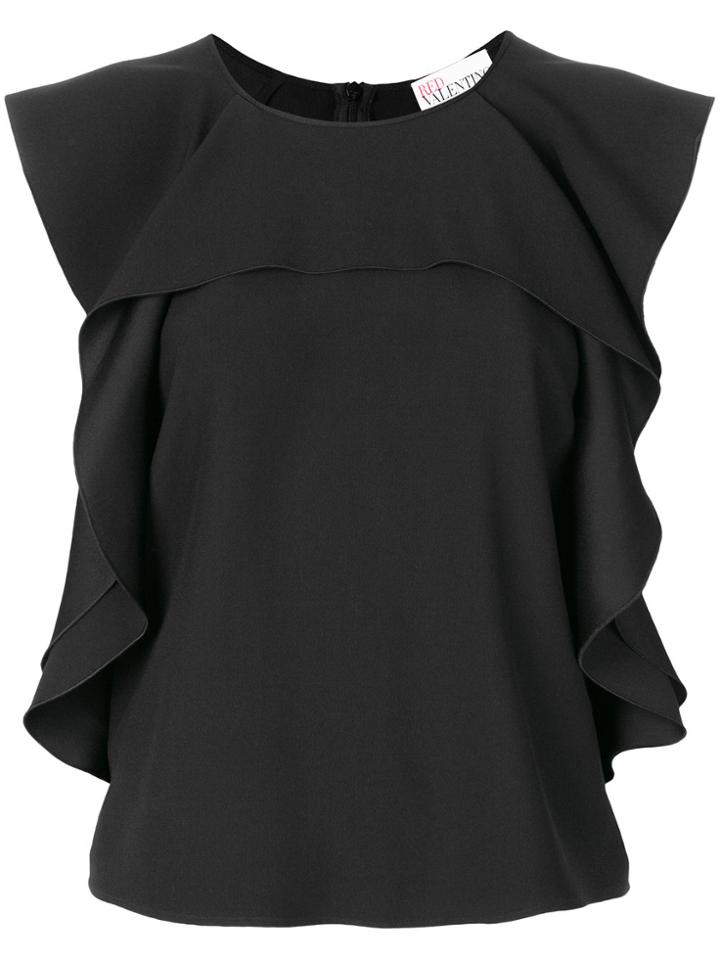 Red Valentino Draped Front Top - Black
