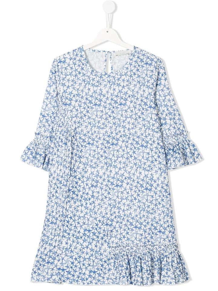 Stella Mccartney Kids Teen Semi Ruffle Detail Dress - White