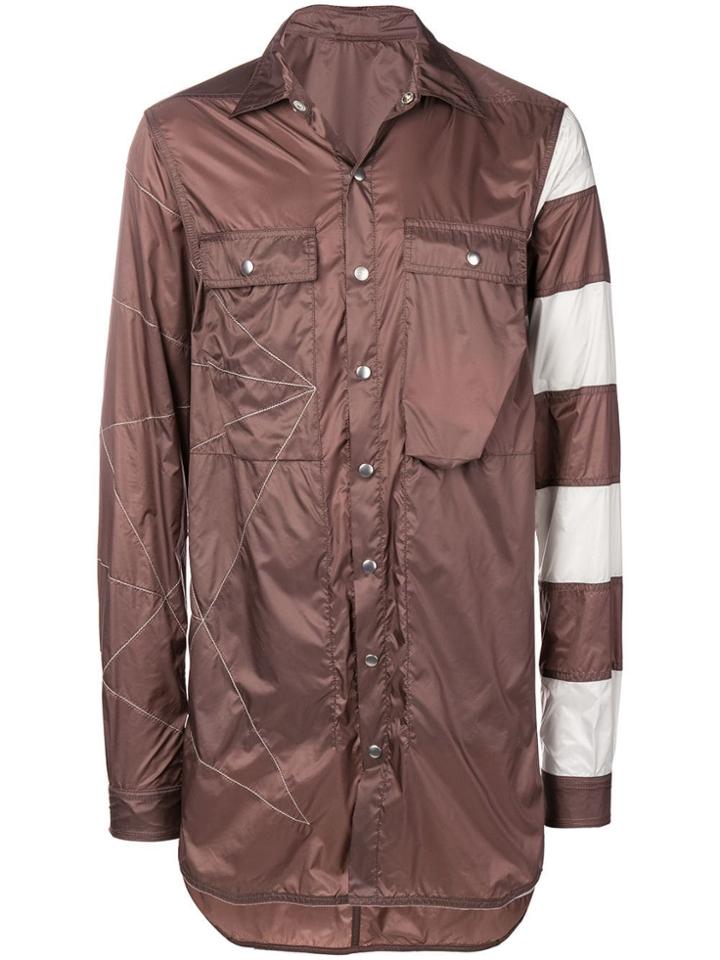 Rick Owens Stripe Details Shirt Jacket - Brown