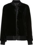 Peter Cohen Reversible Velvet Effect Bomber Jacket, Women's, Size: Large, Black, Leather