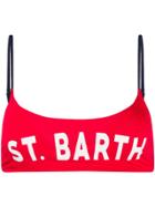Mc2 Saint Barth Kids Judy Logo Print Bikini Top - Red