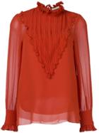 See By Chloé Ruffle Yoke Blouse - Yellow & Orange