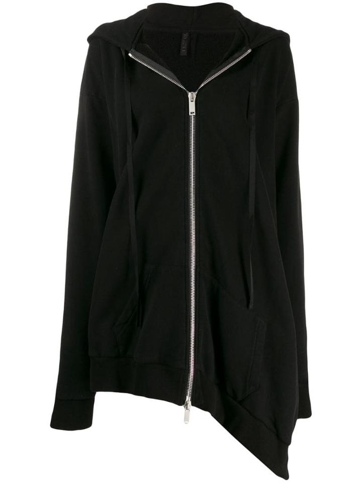 Unravel Project Asymmetric Drape Hoodie - Black