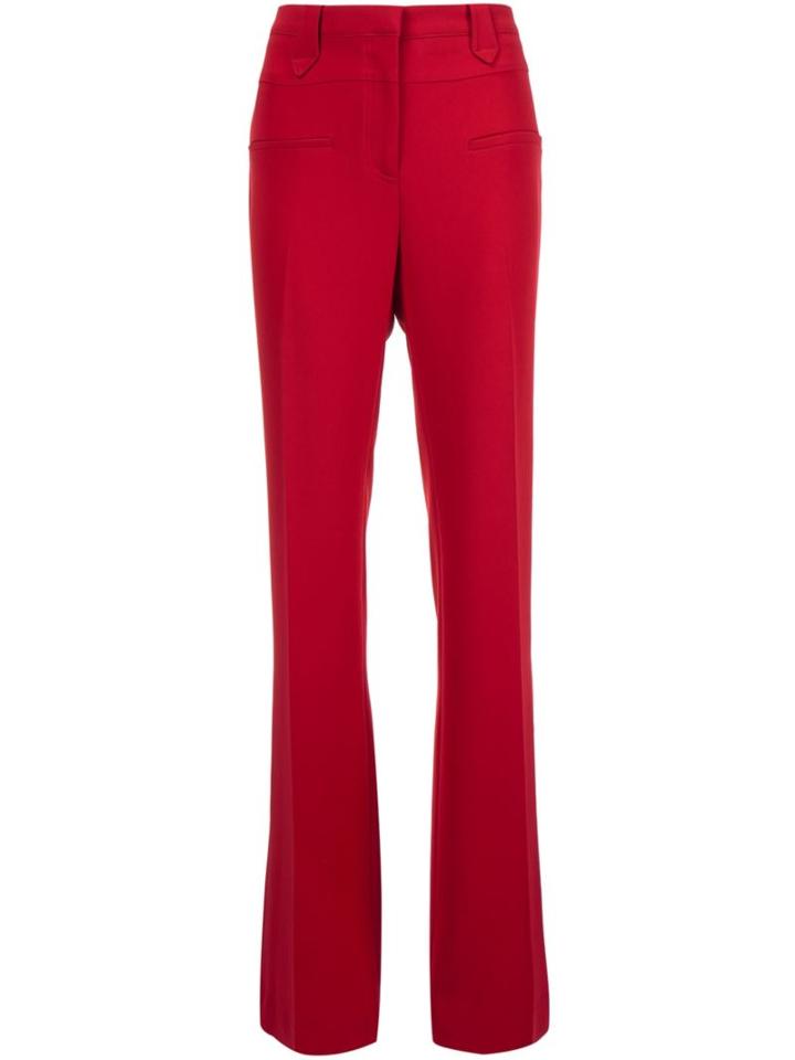 Altuzarra Flared Trousers, Women's, Size: 42, Red, Triacetate/polyester