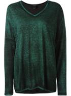 Avant Toi V Neck Melange Knitted Top