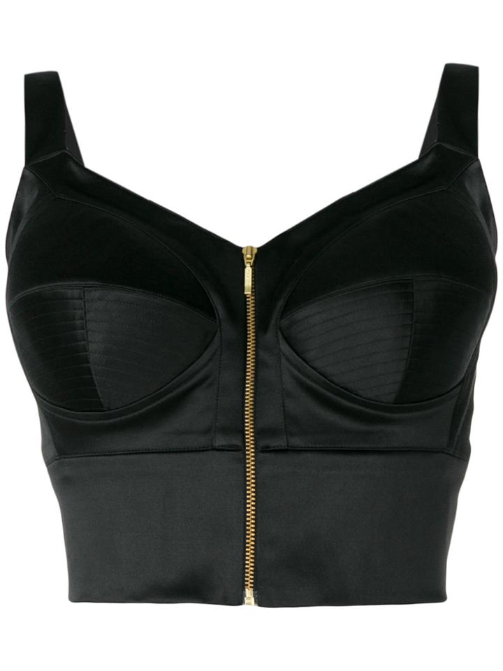 Murmur Zip Bustier-style Top - Black