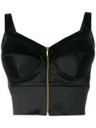 Murmur Zip Bustier-style Top - Black