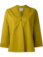 Forte Forte - V-neck Tunic - Women - Cotton - 3, Green, Cotton