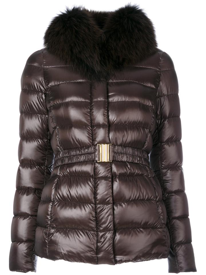 Herno Furry Neck Padded Jacket - Brown