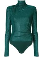 Alexandre Vauthier Microcrystal High Neck Bodysuit - Green