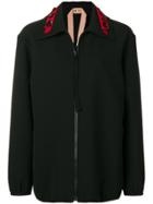 No21 Double-collar Oversized Coach Jacket - Black