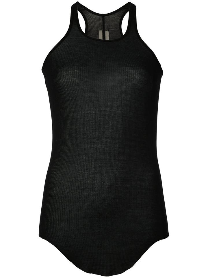 Rick Owens - Curved Hem Tank Top - Women - Silk/viscose - 42, Black, Silk/viscose