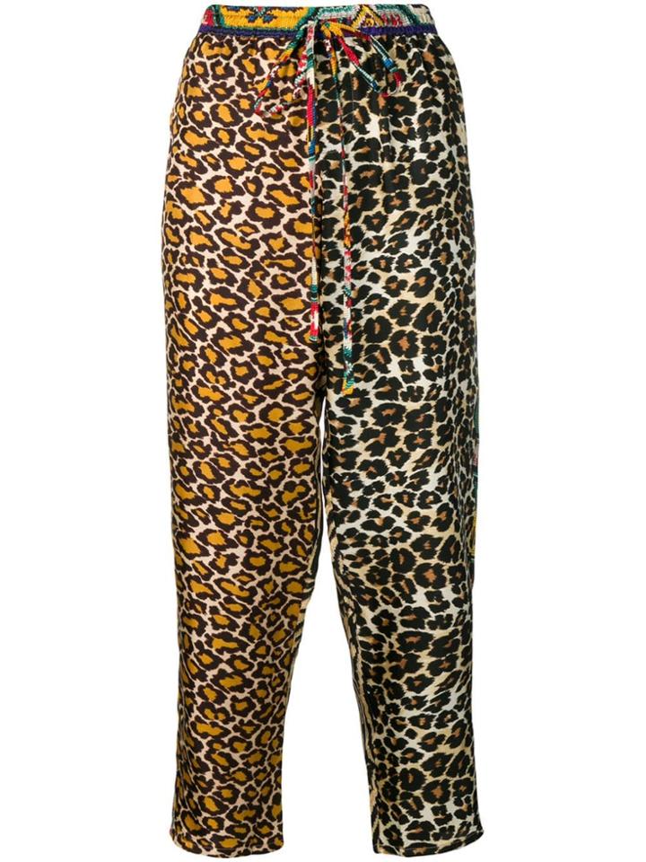 Pierre-louis Mascia Animal Patchwork Cropped Trousers - Neutrals