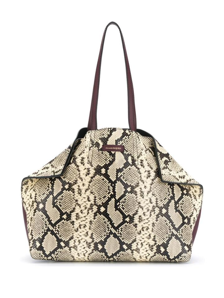 Alexander Mcqueen Snake Print Tote Bag - Neutrals