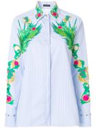 Versace Embroidered Striped Shirt - Blue