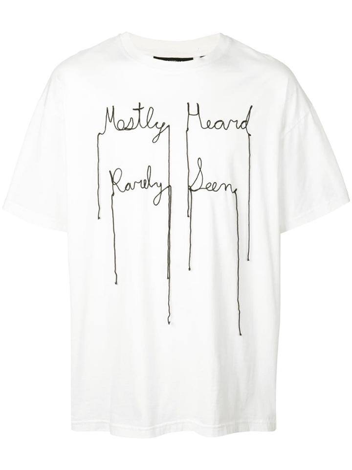 Mostly Heard Rarely Seen Yarn Sketch Branded T-shirt - White
