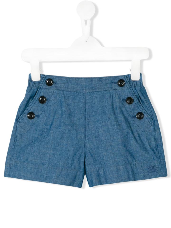 Burberry Kids - Etty Shorts - Kids - Cotton - 4 Yrs, Toddler Girl's, Blue