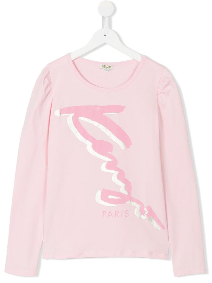 Kenzo Kids - Kenzo Signature Top - Kids - Cotton/spandex/elastane - 14 Yrs, Pink/purple