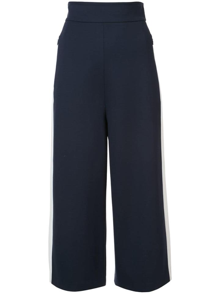 Tibi Side Stripes Wide Leg Culottes - Blue
