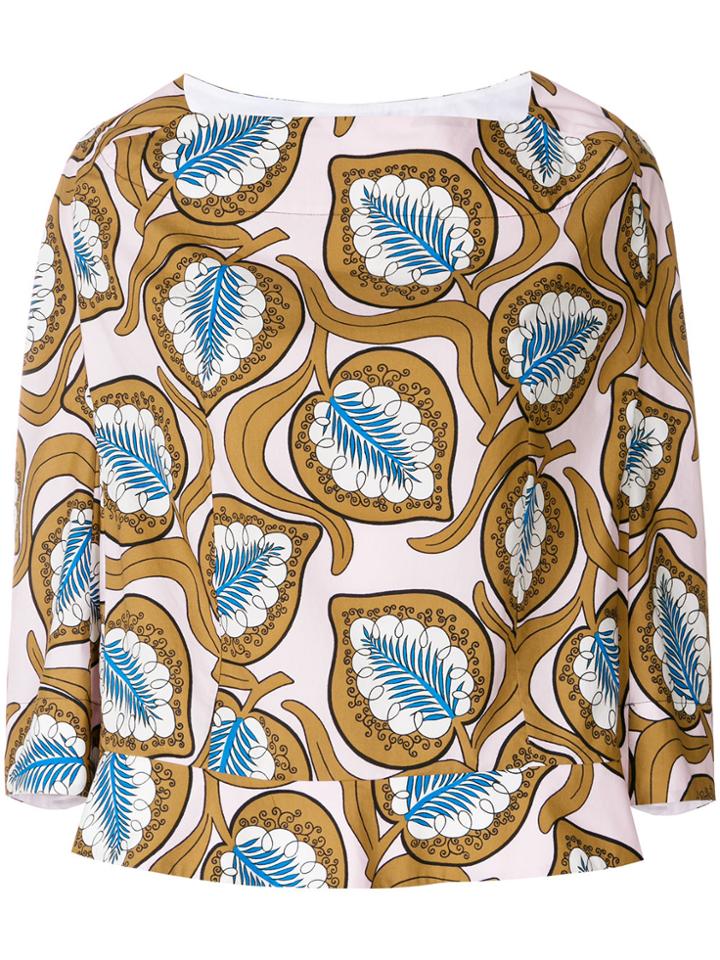 Marni Foliage Print Oversized Blouse - Multicolour