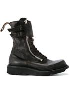 Julius Lace Up Military Boots - Black