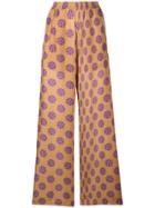 Mm6 Maison Margiela Wide Leg Floral Trousers - Brown